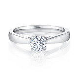18k白金四爪心相印30分50分天然钻石戒指 订婚结婚钻戒定制正品