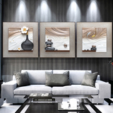 客厅装饰画沙发背景墙无框画 3d立体浮雕画三联壁画现代简约挂画
