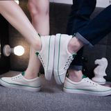 2016夏季时尚白色板鞋男韩版潮鞋运动休闲鞋透气情侣鞋系带小白鞋