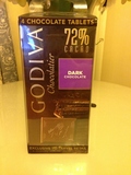 美国代购比利时高迪瓦 Godiva  歌帝梵72%黑巧克力排块