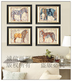 现代客厅挂画卧画美式欧式壁画高档美式装饰画 大象 老虎 马 狮子