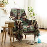 原单出口 北欧风格几何图案夏沙发巾沙发毯地垫挂毯线毯满包邮