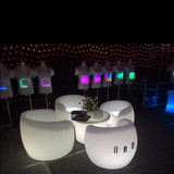欧式LED发光沙发吧台椅彩色LED椅子户外酒店组合发光家具酒吧凳子