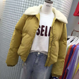2015新款韩国冬季棉衣面包加厚毛领简约百搭短款时尚学生棉服女潮
