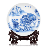 景德镇陶瓷器挂盘装饰盘子背景墙坐盘看盘现代中式客厅装饰品摆件