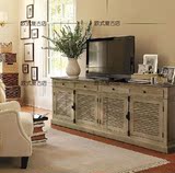 美式乡村实木电视柜法式高档客厅卧室宜家柜子进口白橡木电视柜