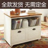 美式风格风格whitney实木白色储物柜组合柜书桌定制定做多功能