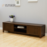 纯实木电视柜1.8米白橡木电视柜2米原木简约北欧现代客厅家具