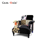 盖雅奢华定制欧式美式布艺沙发拼接经典款大气软包布艺单人沙发椅