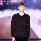 CNCN青年装男装冬季修身型男士新款套头针织衫休闲男装长袖毛衣