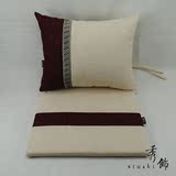 中式坐垫靠垫抱枕红木餐椅垫子亚麻棉麻沙发坐垫海绵棕垫套装