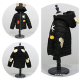 韩国版精品童装冬装男童女童加厚棉衣黑米奇图案款中性风专柜品质