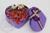 12朵红玫瑰小熊高档礼盒预定上海鲜花速递同城七夕节情人节送花