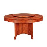 红木家具实木餐桌圆台非洲花梨木圆桌餐桌精雕海鲜山水吃饭桌特价