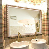 众想欧式浴室镜子壁挂卫生间镜子厕所卫浴镜洗手间镜子美式化妆镜