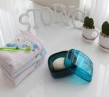 韩国进口时尚简约带盖沥水双层香皂盒创意旅行肥皂盒浴室皂架皂网