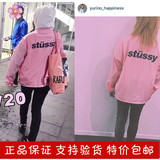 代购stussy pink粉色薄款防晒衣美国潮牌冲锋衣男女bf短外套
