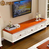 地中海电视柜组合美式仿古实木电视机柜矮柜卧室白色小户型窄D218