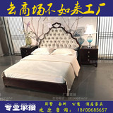 新中式家具简约双人床 酒店宾馆1.8米实木床别墅样板房客房新款床