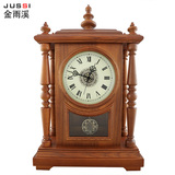 欧式仿古实木座钟 客厅静音中式复古坐钟 古典艺术创意摆件钟表