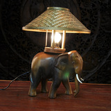 泰国实木装饰台灯  东南亚风格酒店客房客厅卧室床头灯具大象摆件