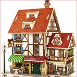美商若态木质儿童积木制拼图益智玩具建筑手工房子diy小屋3-6-8岁