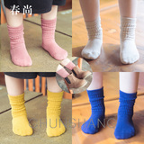 韩版儿童堆堆袜 春夏糖果色童袜女童长筒袜子男童纯棉潮范宝宝袜