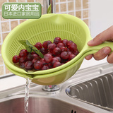 日本进口沥水篮水果洗菜盘盆塑料多功能筛子果蔬篮洗米淘菜滴水筐