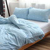 北欧纯棉四件套简约风小清新地中海全棉床单床上用品韩式被套1.8