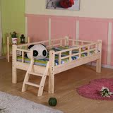 儿童床实木小孩床松木单人床类 1米儿童床带护栏男孩 女孩围栏床