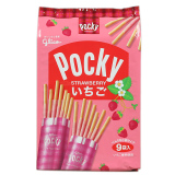 日本百奇 固力果休闲零食 Pocky百奇草莓饼干棒125.1g9袋超值