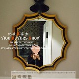 74厘米圆形镜子金色美式浴室镜玄关镜装饰卫浴欧式古典 MN243