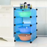 菲斯卡简易组合式收纳置物架厨房卫浴搁板组装塑料特价储物收纳柜