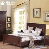 特价红橡木床美式乡村简约复古家具1.5 1.8米木床双人婚床公主床