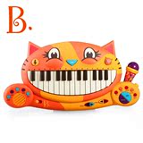 正品美国B.toys大嘴猫琴婴幼儿童卡通早教益智电子琴钢琴音乐玩具
