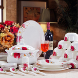 餐具套装碗盘56头骨瓷特价景德镇陶瓷器碗碟套装高档家用婚庆中式