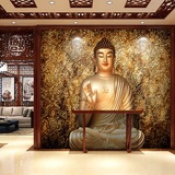 中式古典客厅佛堂餐厅饭店背景墙纸立体3D佛像连环图大型壁画壁纸