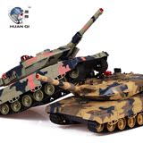 红外线对战坦克车生命指示灯 遥控超大儿童电动充电虎式模型玩具