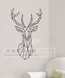 北欧ins爆款贴纸创意家居装饰 几何鹿头图案 简约墙北欧PVC墙贴26