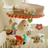 韩国angel婴儿手工diy床铃羊宝宝旋转音乐毛绒床挂转铃玩具成品