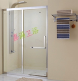 304不锈钢一字淋浴房 卫生间玻璃隔断浴室屏风简易移门定制
