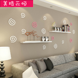 创意木质甜甜圈花可移除3D立体墙贴壁贴电视背景影视墙儿童房装饰