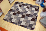 新款日式千鸟格超柔印花绗缝地毯