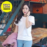 韩国直邮ENVYLOOK秋冬女装纯色短袖T恤
