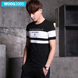 WOOG2005韩版男装 2016夏装新款男士圆领短袖T恤半袖修身体恤 潮