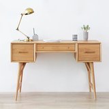 北欧简易纯全实木书桌简约现代松木书房家具写字台电脑桌办公桌子