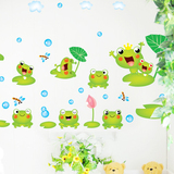 卡通儿童房间背景装饰墙贴 幼儿园教室布置动物可移除贴画 小青蛙