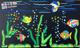 大型幼儿园学校黑板报布置组合装饰*立体海绵深海世界*泡沫墙贴画