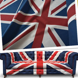 高档棉麻印花沙发布料 英国米字国旗抱枕靠垫车套桌布手工DIY布料
