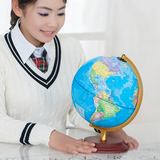 天屿地球仪25cm高清2015学生专用 中英文教学高32cm摆件不带台灯